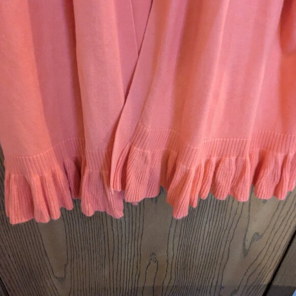 Roz and Ali Flutter Hem 3/4 Sleeve Cardigan Sweater with Stitched Detailing - 2X - Picture 2 of 4